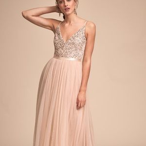 BHLDN Avery Dress, Blush Maxi